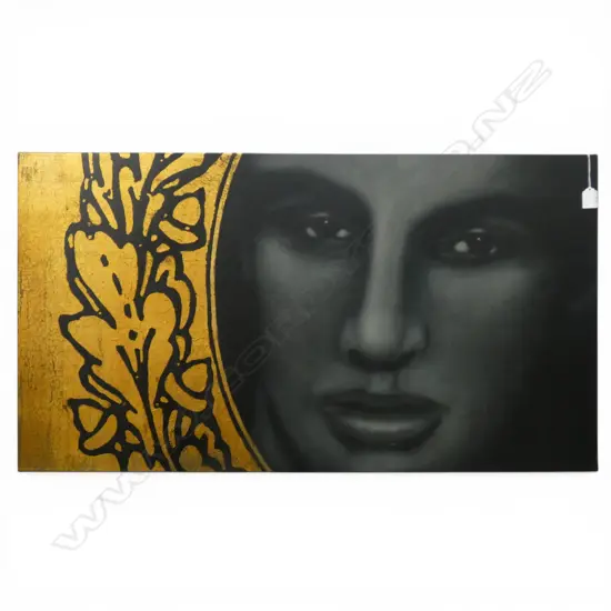 MODERN ARTWORK ON CANVAS 560x1015mm SIGNED MAC 2005 VERSO