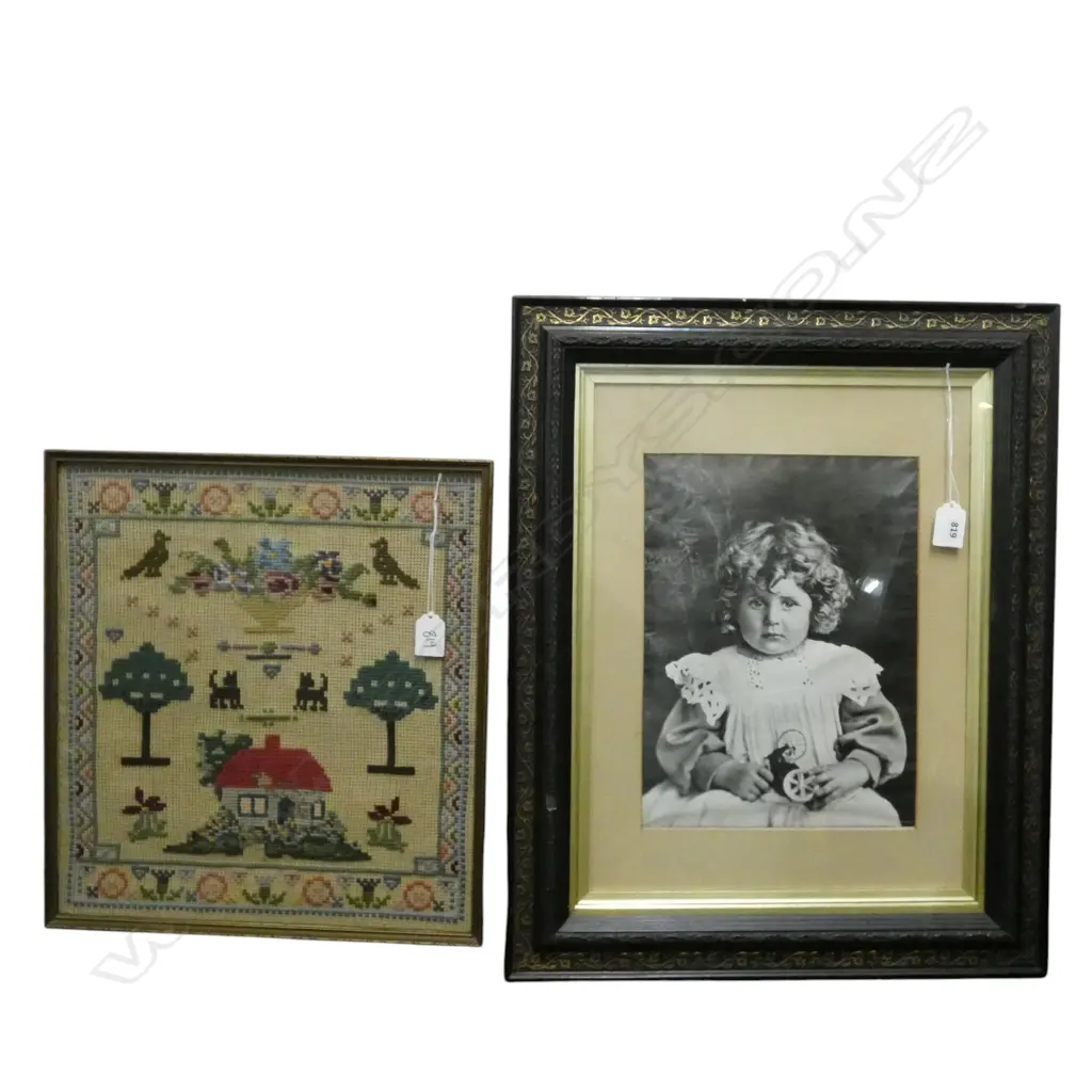 2 ARTWORKS; SAMPLER 385x350mm, VICTORIAN CHILD PRINT Image 1++