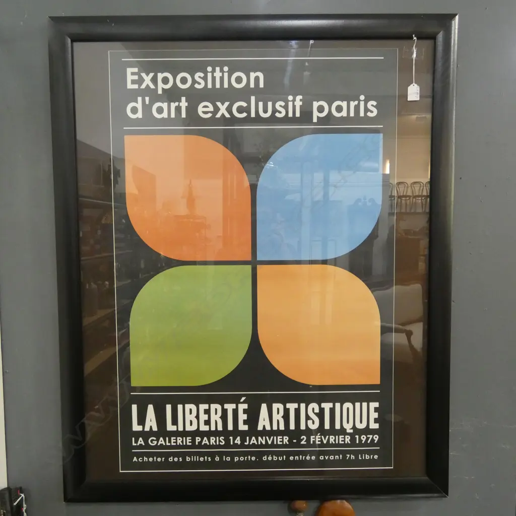 LG ART POSTER PRINT 'EXPOSITION D'ART EXCLUSIF PARIS' 940x630mm (1090x890mm OVERALL) Image 1++