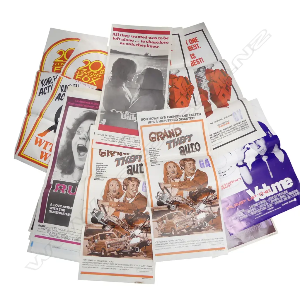 17 DAY BILLS FOR MOVIES FROM THE 1970S AND 1908's - titles include 'Grand Theft Auto' + 'Blame it on Rio' etc Image 1++