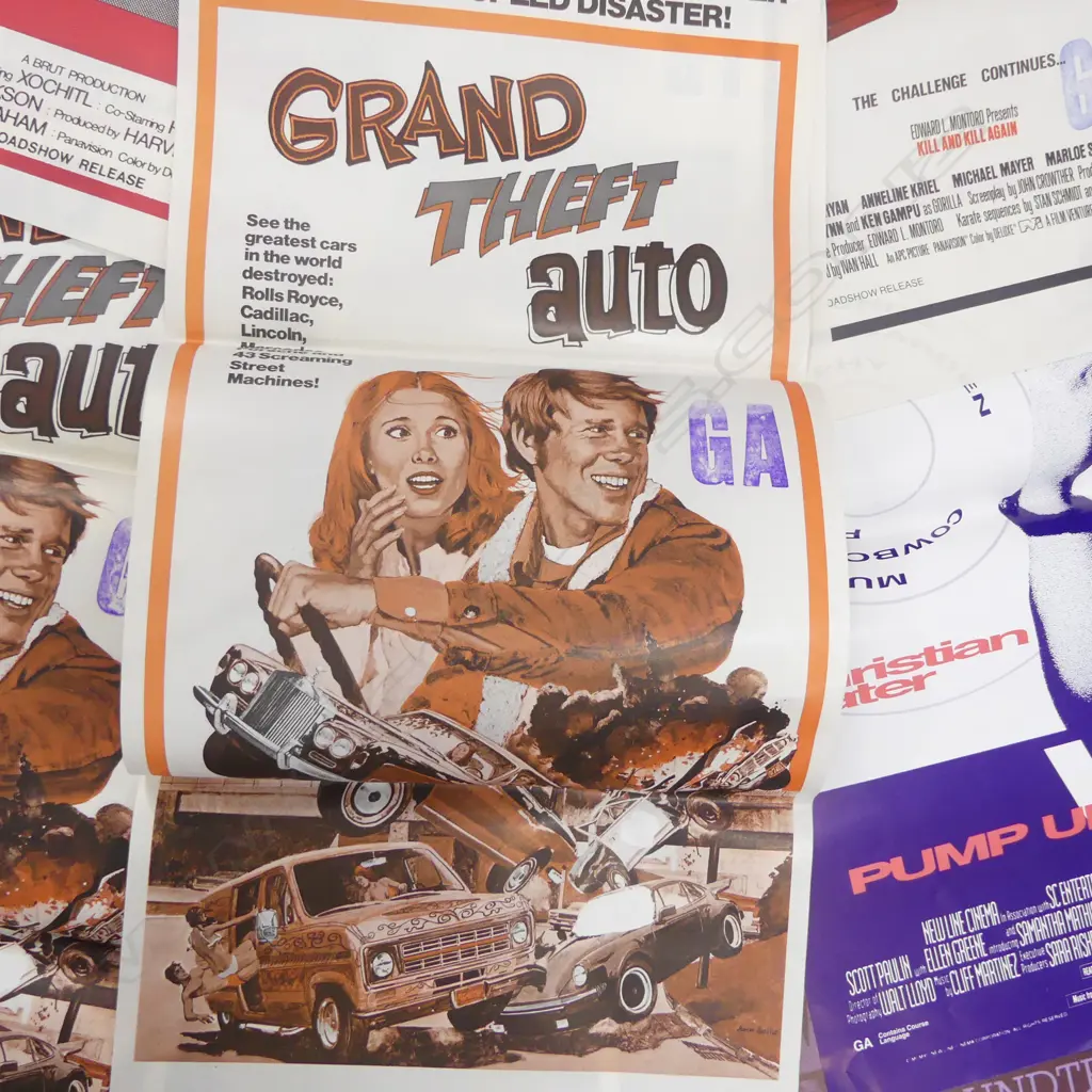 17 DAY BILLS FOR MOVIES FROM THE 1970S AND 1908's - titles include 'Grand Theft Auto' + 'Blame it on Rio' etc Image 1++
