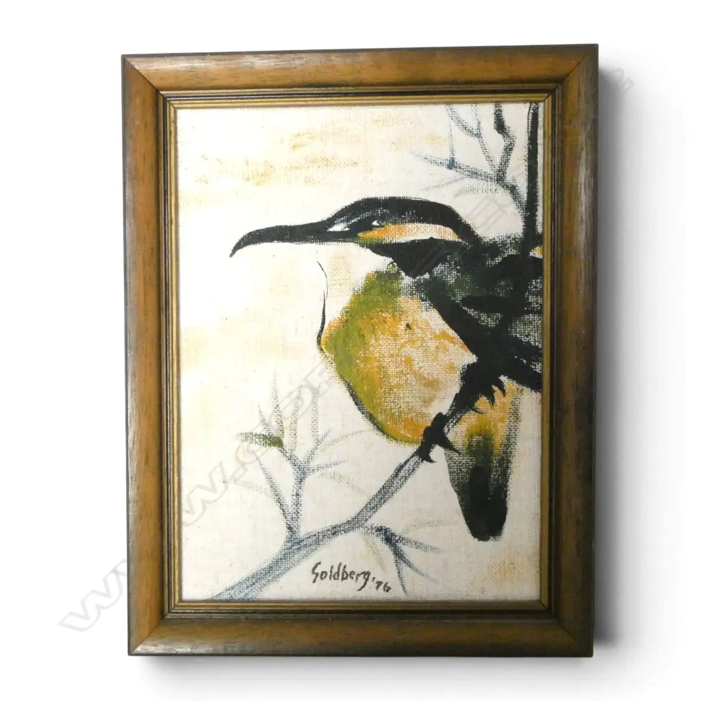 SUZANNE GOLDBERG, KINGFISHER, OIL ON CANVAS, SIGNED & DATED '76 190x140mm Image 1++
