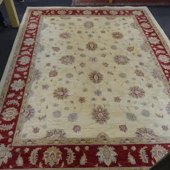 HAND KNOTTED CHOBI RUG wool pile, stains 365x2840mm
