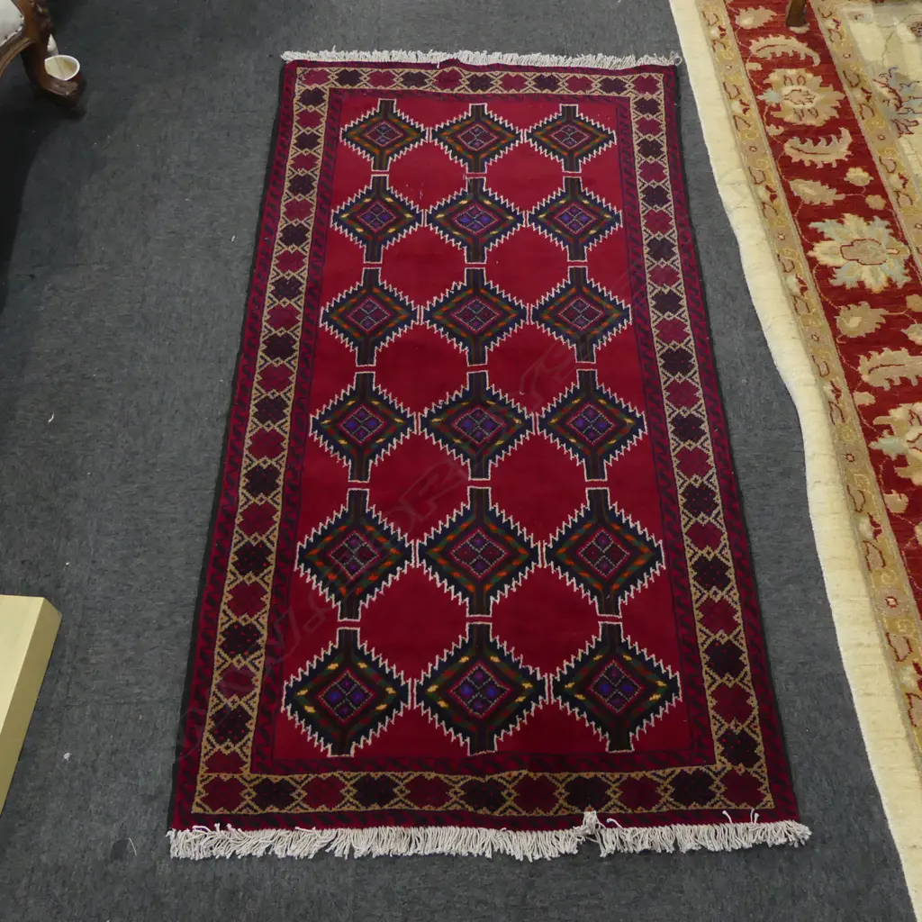 BALUCHI HAND KNOTTED RUG insect damage 1000x1900mm Image 1++
