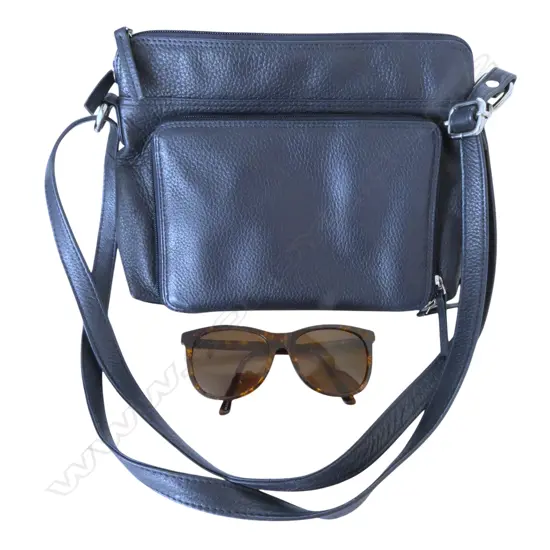 BARON BUXTON BLUE LEATHER HAND BAG + PR COLLETTE DINNIGAN SUNGLASSES