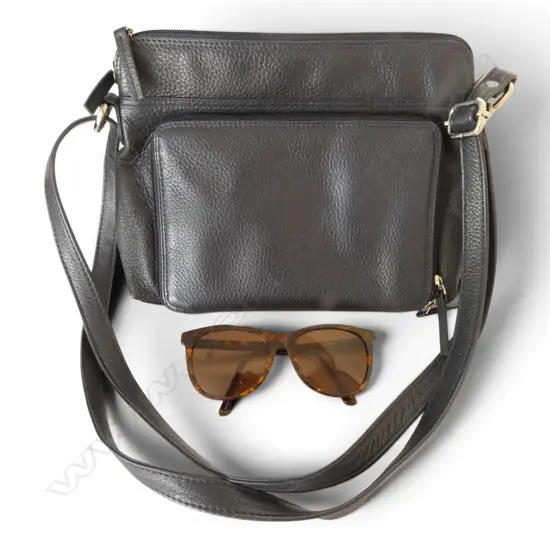 BARON BUXTON BLUE LEATHER HAND BAG + PR COLLETTE DINNIGAN SUNGLASSES