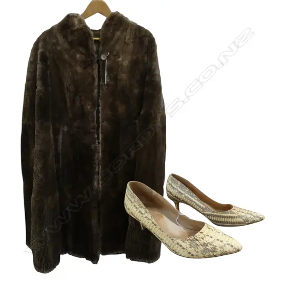 FUR COAT + COUNTRY ROAD SNAKE SKIN HEELS