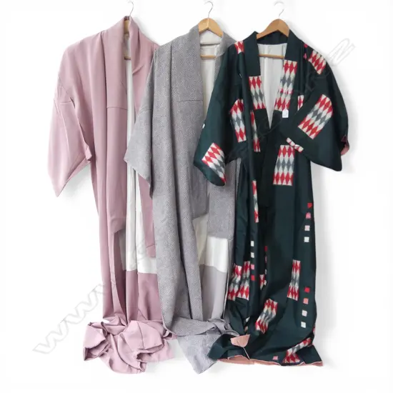 3 JAPANESE KIMONOS asst. patterns