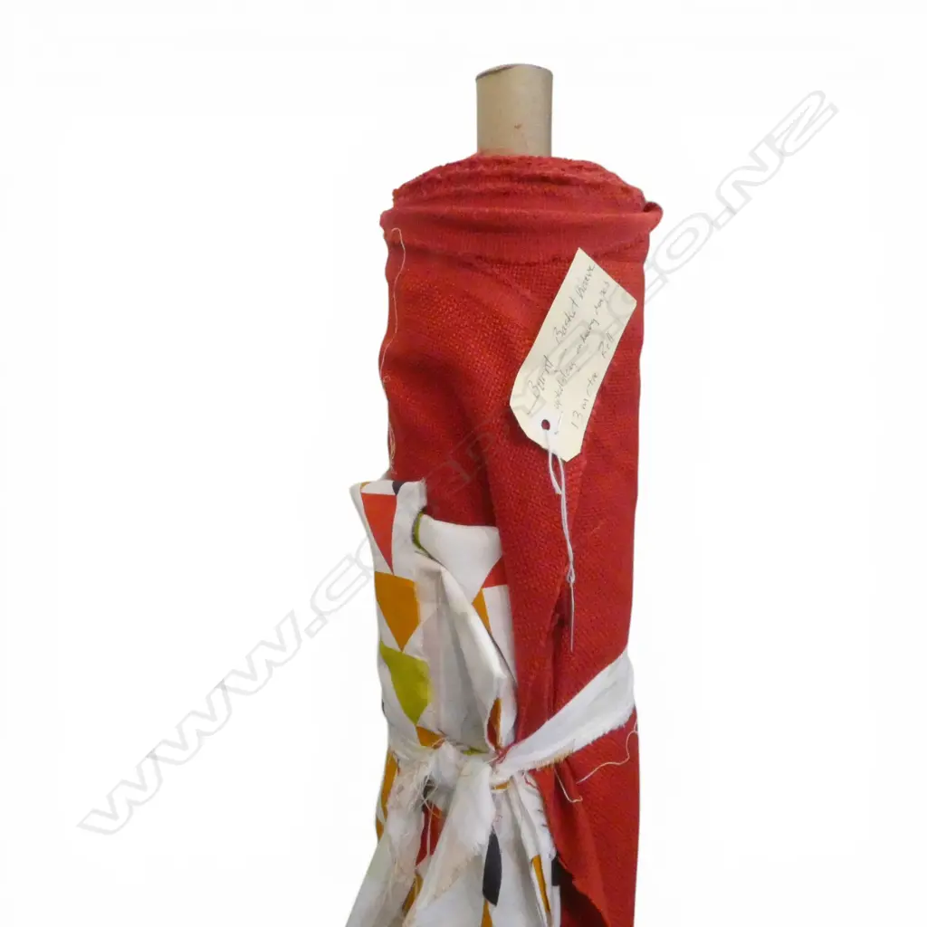 FABRIC BOLT; BURNT BASKET WEAVE, UPHOLSTERY OR HEAVY DRAPES, 13M ROLL + OTHER FABRIC Image 1++