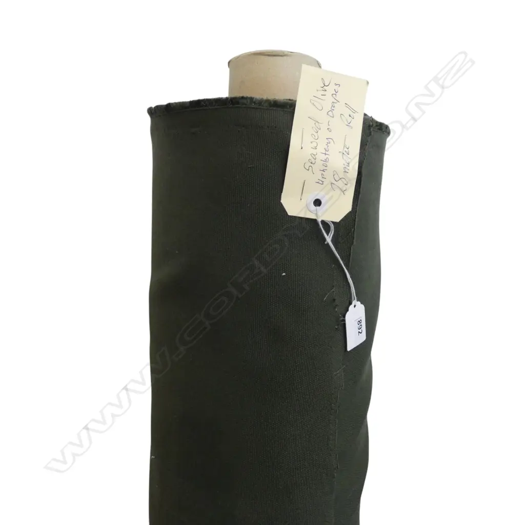 FABRIC BOLT; SEAWEED OLIVE, UPHOLSTERY OR DRAPES, 28M ROLL Image 1++