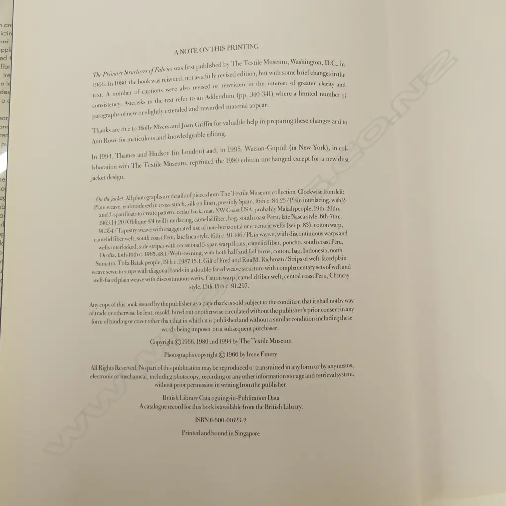 IRENE EMERY: THE PRIMARY STRUCTURE OF FABRICS Image 1++