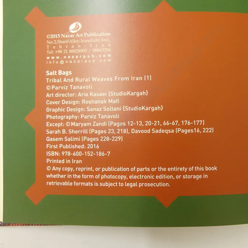 PARVIZ TANAVOLI: SALT BAGS TRIBAL AND RURAL WEAVES FROM IRAN Image 1++