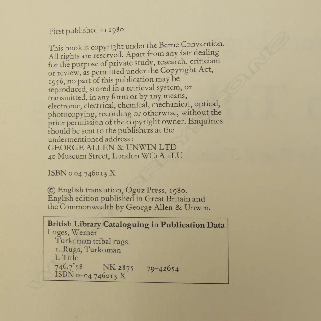 WERNER LOGES: TURKOMAN TRIBAL RUGS Image 1++