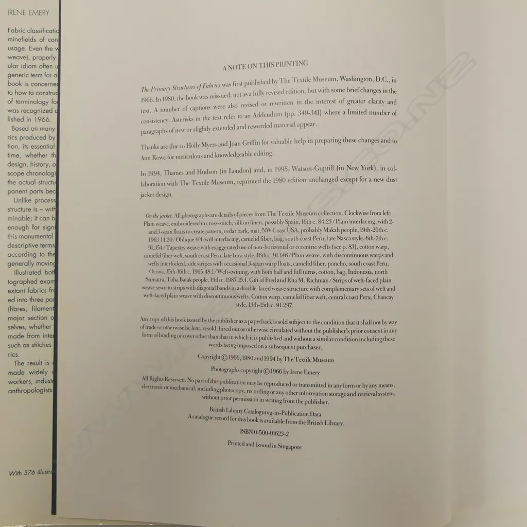 IRENE EMERY: THE PRIMARY STRUCTURE OF FABRICS Image 1++