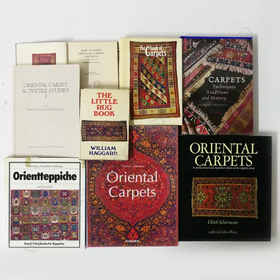 EIGHT PUBLICATIONS: ORIENTAL RUGS & TEXTILES