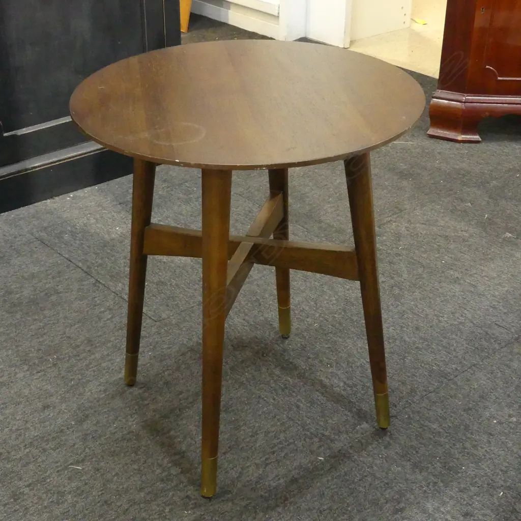 RETRO WOODEN ROUND SIDE TABLE, DIA.500MM & H.560MM Image 1++