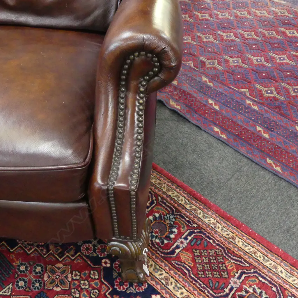 LEATHER WINGBACK RECLINING ARMCHAIR 850x900x1050mm Image 1++