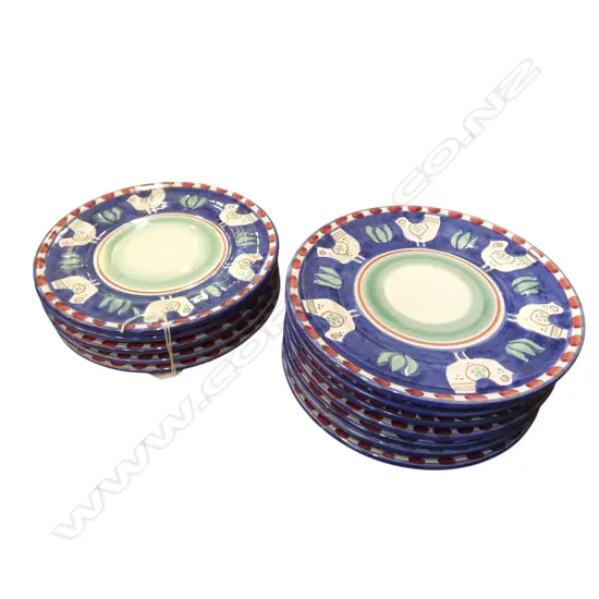 12 ITALIAN MAJOLICA SIDE PLATES DIA220MM