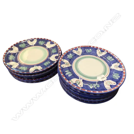 11 MAJOLICA ITALIAN DINNER PLATES DIA270MM