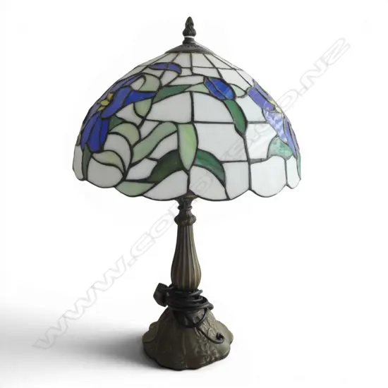 GILT METAL & LEADLITE SHADE TABLE LAMP H.460mm