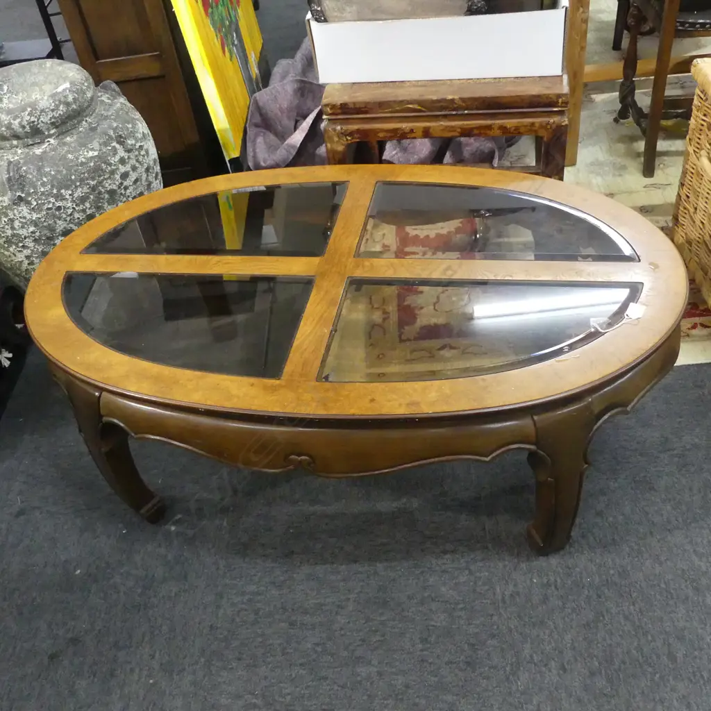 ORIENTAL & 4 SECTION GLASS TOP 1220x730x440mm Image 1++