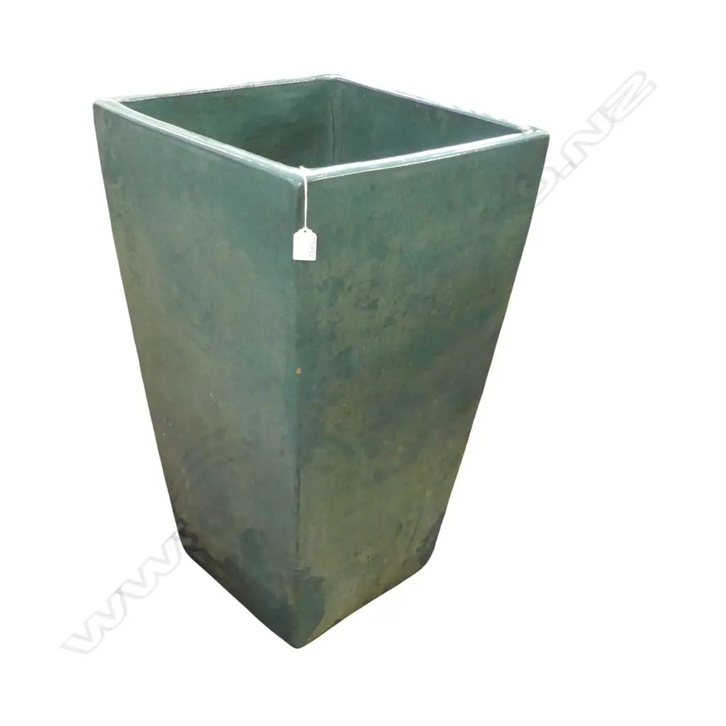 LG GREEN GLAZED PLANTER POT 450x450x800mm Image 1++