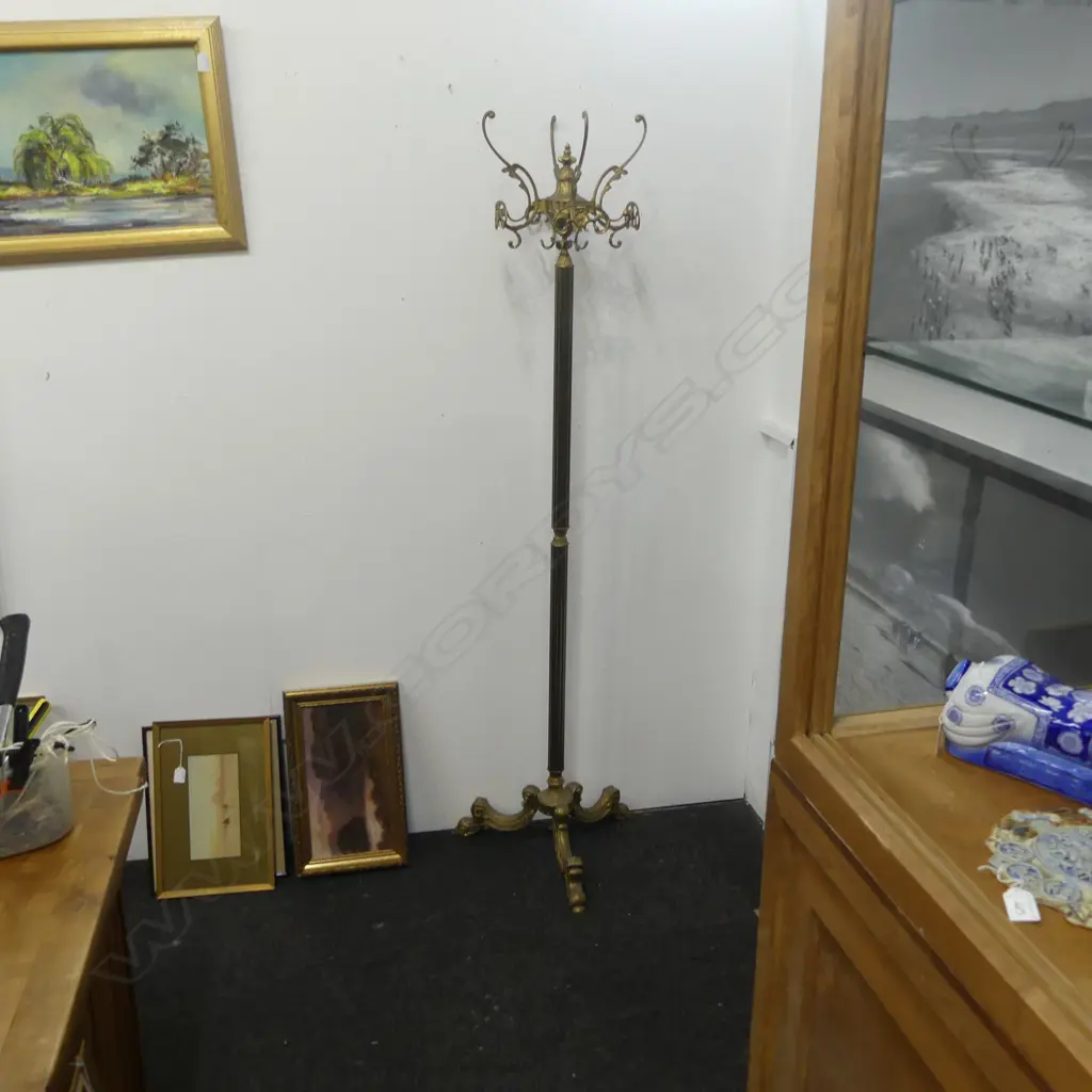 CAST BRASS REVOLVING COAT HAT STAND H1710MM Image 1++