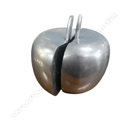 HEAVY ALUMINIUM APPLE SCULPTURE, splits into two halves, Dia.120mm