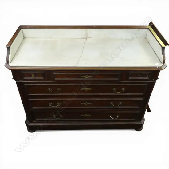 CONTINENTAL MARBLE TOP CHEST OF DRAWERS (SPLIT IN MARBLE) 1200x520x920mm