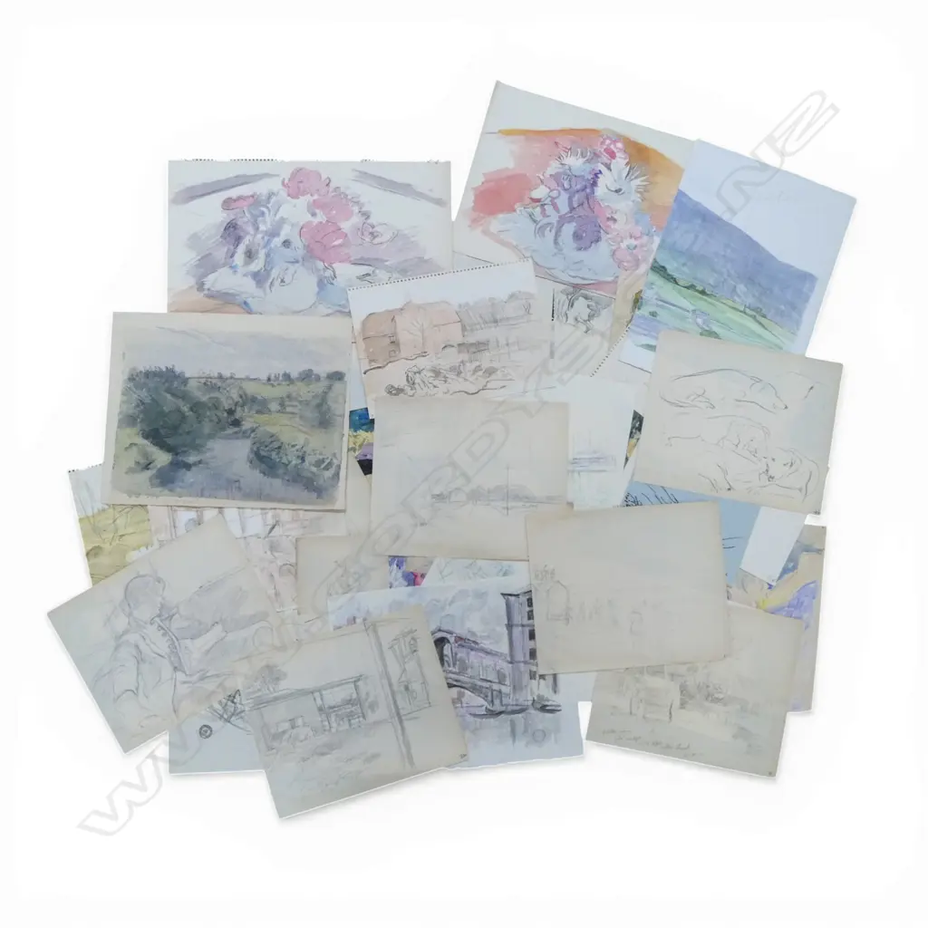 FRANK GRIFFITH, GROUP OF ASST. WATERCOLOURS AND DRAWINGS, 380 X 260MM (LARGEST) Image 1++