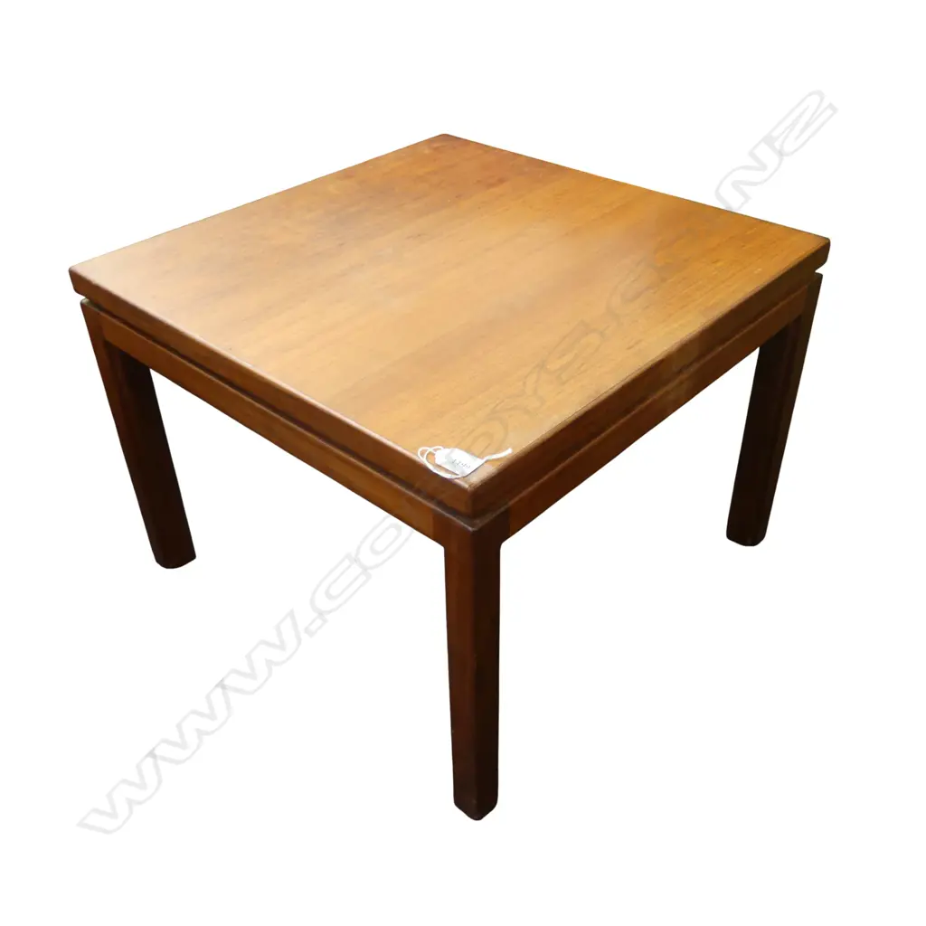 MID CENTURY MAHOGANY SIDE TABLE 600x600x435mm Image 1++