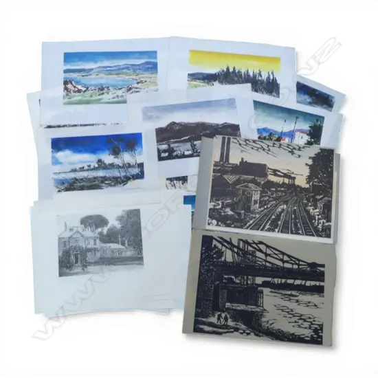 HELLMUTH WEISSENBORN, GROUP OF ASST. LANDSCAPES, MONOTYPE, MOSTLY SIGNED, 200 X 320mm (approx)