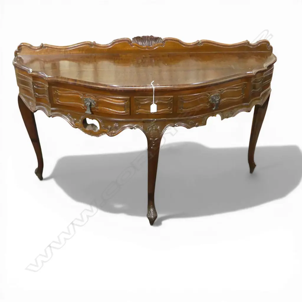 MAHOGANY DEMILUNE TABLE 1200x410x750mm Image 1++