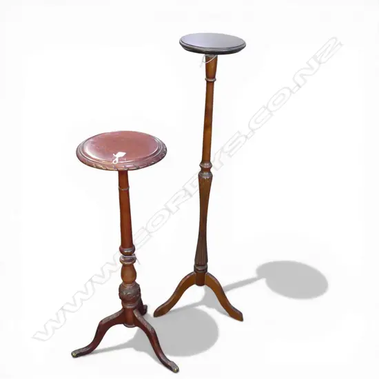 2 MAHOGANY PLANT STANDS H.880 / 1160mm