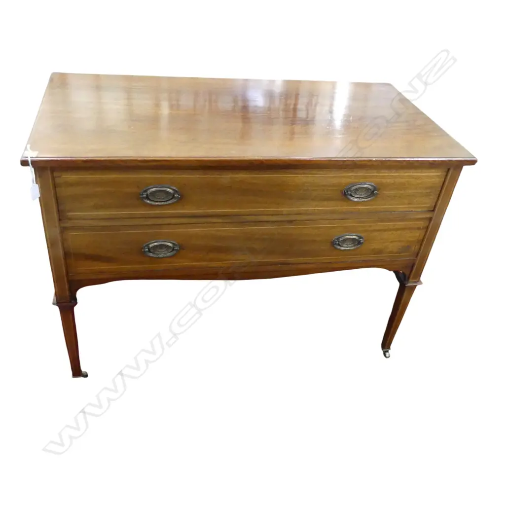 EARLY 20thC MAHOGANY 2 DRAWER CHEST 1045x520x750mm Image 1++