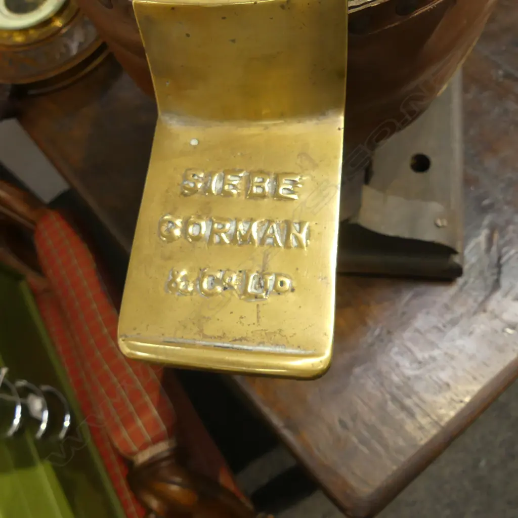 VICTORIAN SIEBE GORMAN & Co. FIRE SIREN. Mahogany leather & brass w plaques.  refurbished Image 1++