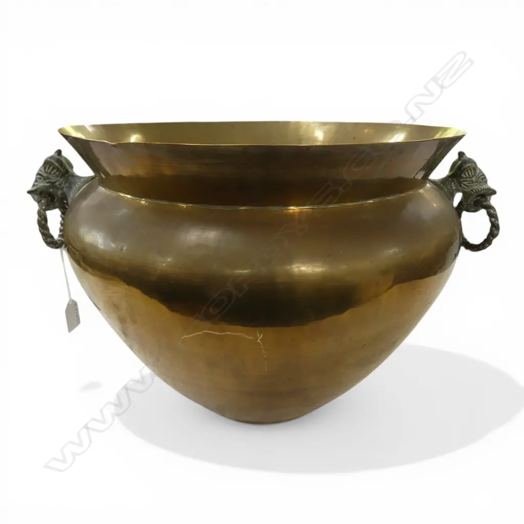 LG BRASS JARDINIERE PLANTER H.280mm, 350mm dia Image 1++