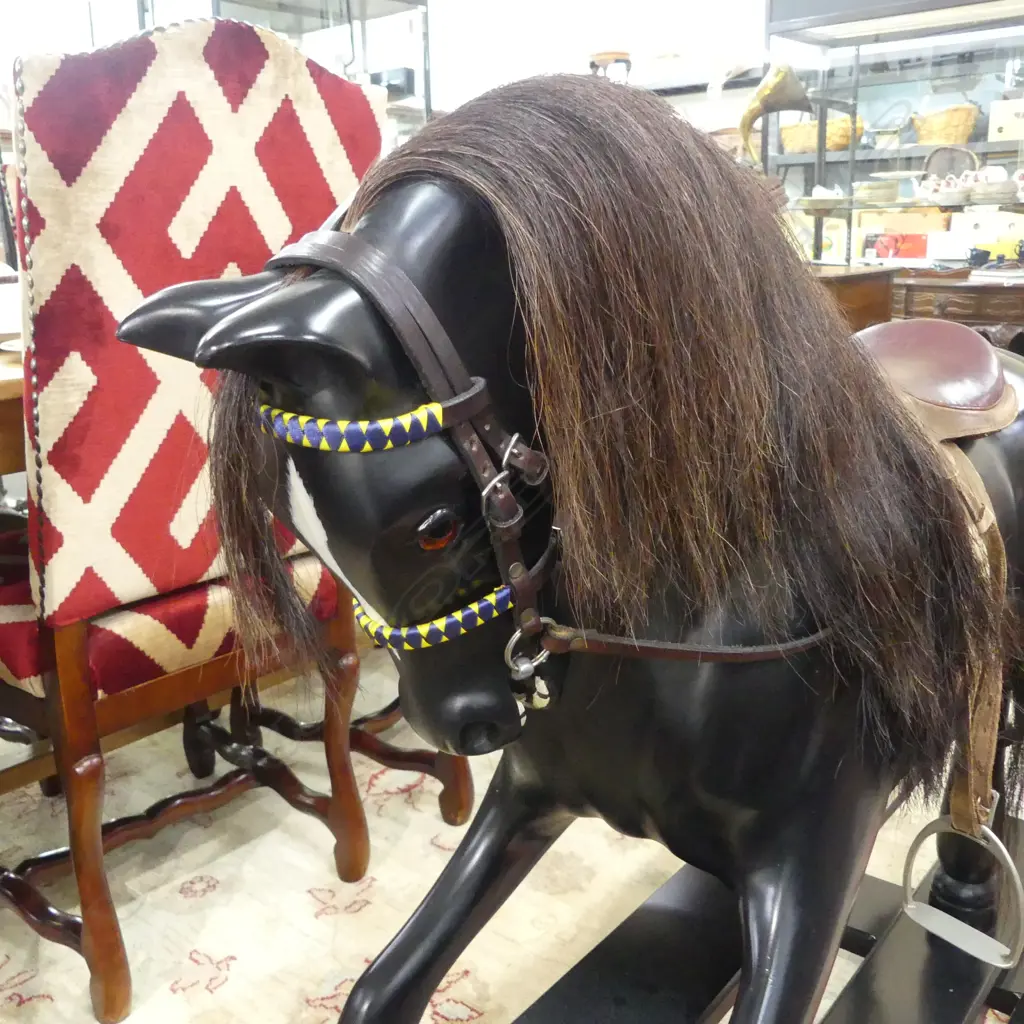 EBONISED ROCKING HORSE 1350x460x950mm Image 1++