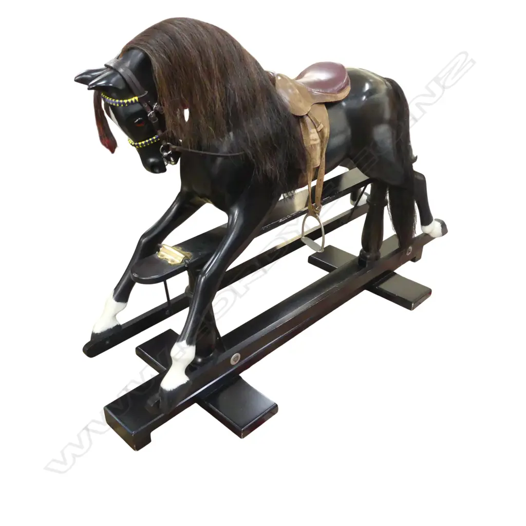 EBONISED ROCKING HORSE 1350x460x950mm Image 1++