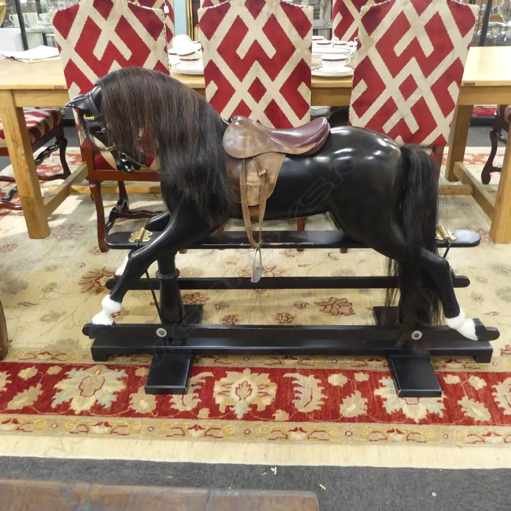 EBONISED ROCKING HORSE 1350x460x950mm Image 1++