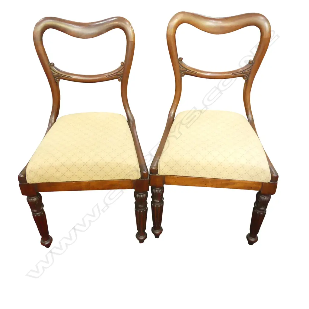 2 VICTORIAN MAHOGANY SADDLE BACK CHAIRS Image 1++