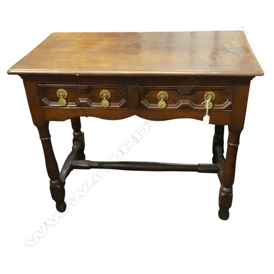 OLD OAK TWO DRAWER SIDE TABLE 900x490x720mm