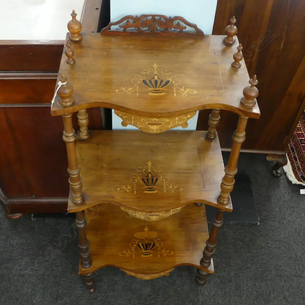 3 TIER MAHOGANY WHAT NOT 510x350x1050mm Image 1++
