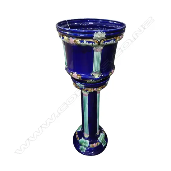 VENETIAN JARDINIERE ON STAND glaze faults H.915mm