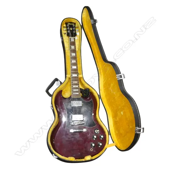 c.1970's IBANZ SG COPY ELECTRIC GUITAR with hard case and cord