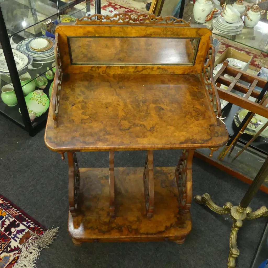 VICTORIAN WALNUT CANTERBURY 610x400x1150mm Image 1++