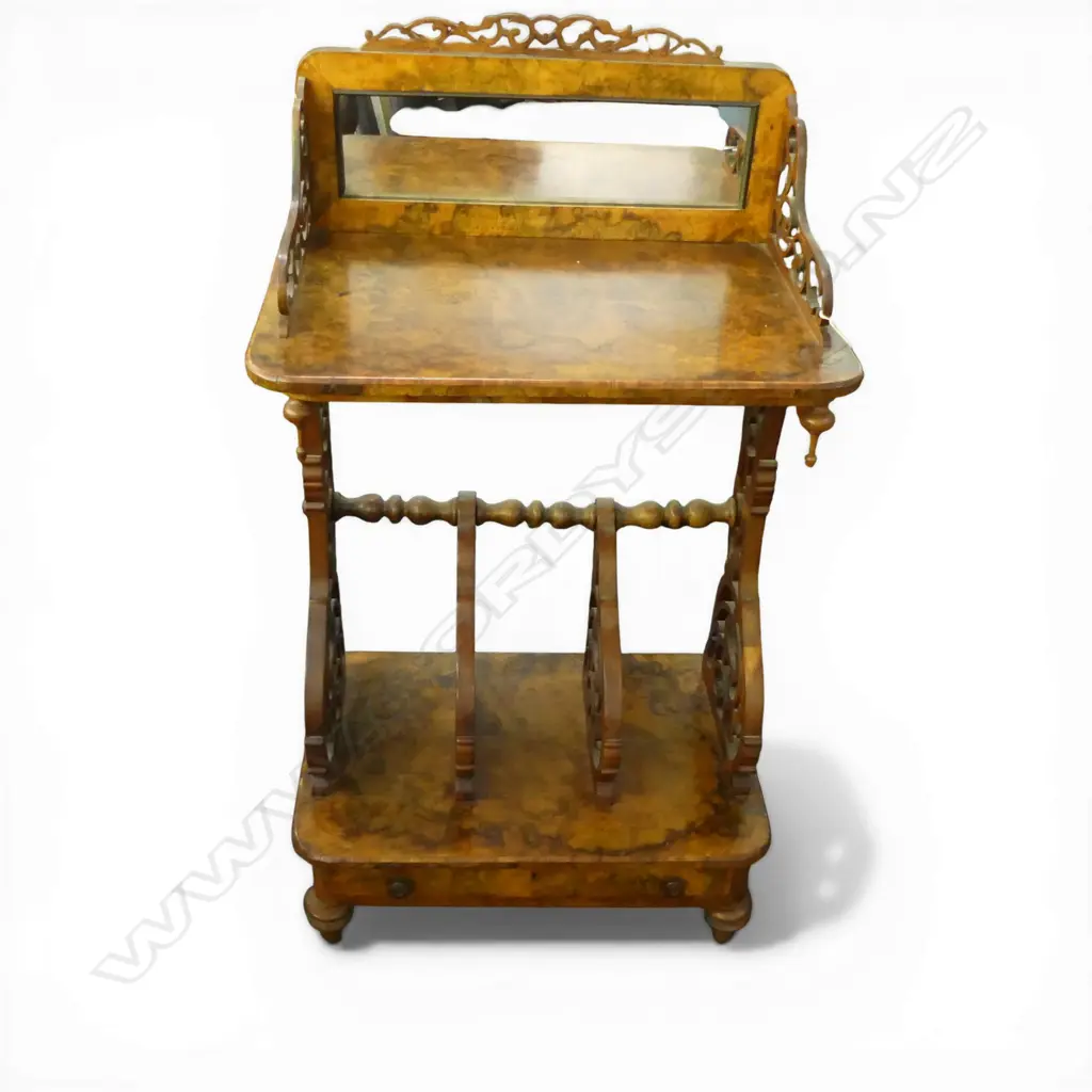 VICTORIAN WALNUT CANTERBURY 610x400x1150mm Image 1++