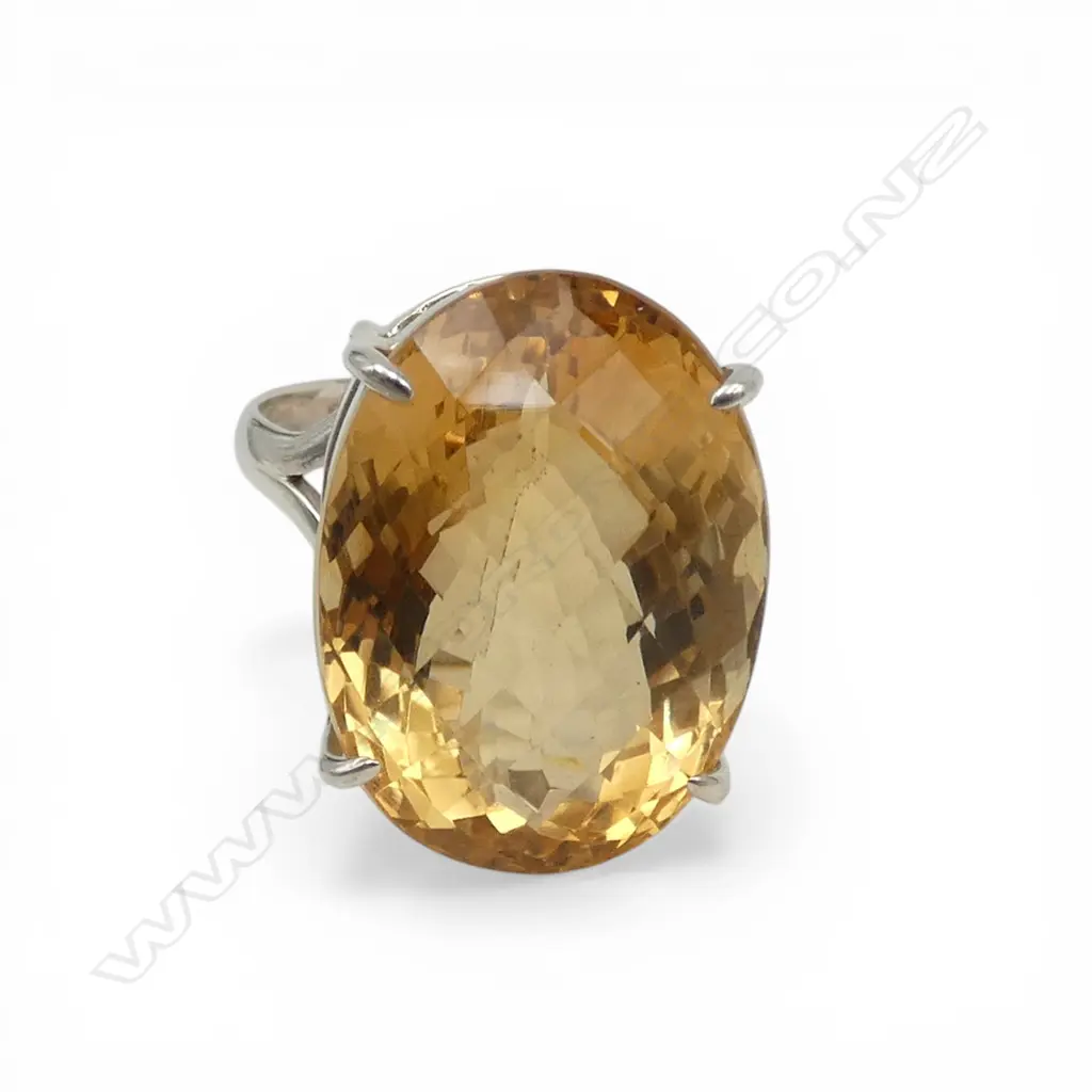 SILVER & CITRINE RING Image 1++