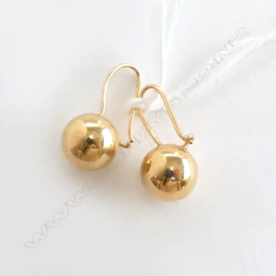 PR 9ct GOLD BALL & LOOPING HOOP EARRINGS 2.5gms