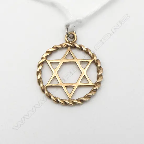 9ct YELLOW GOLD STAR OF DAVID PENDANT 1.24gms